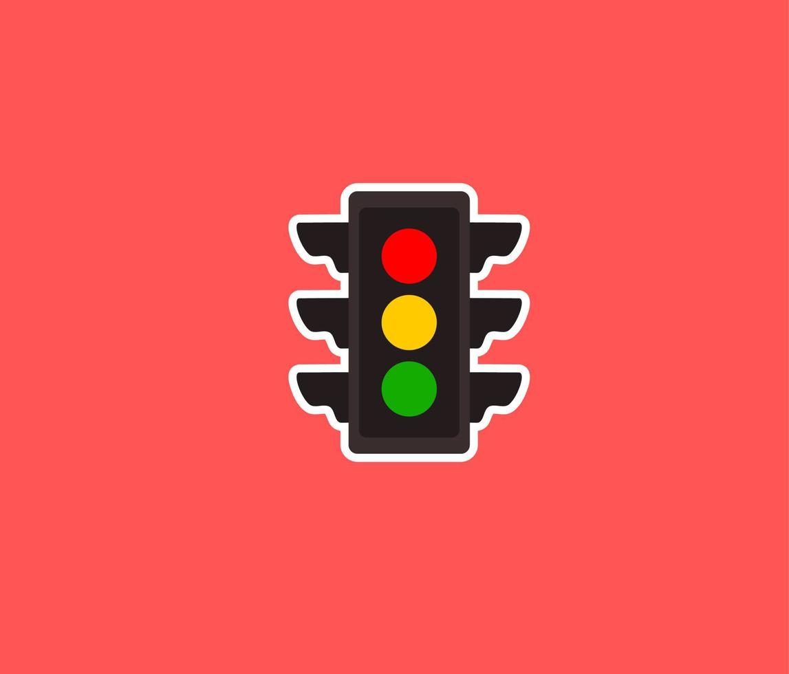 head Traffic light sticker vector