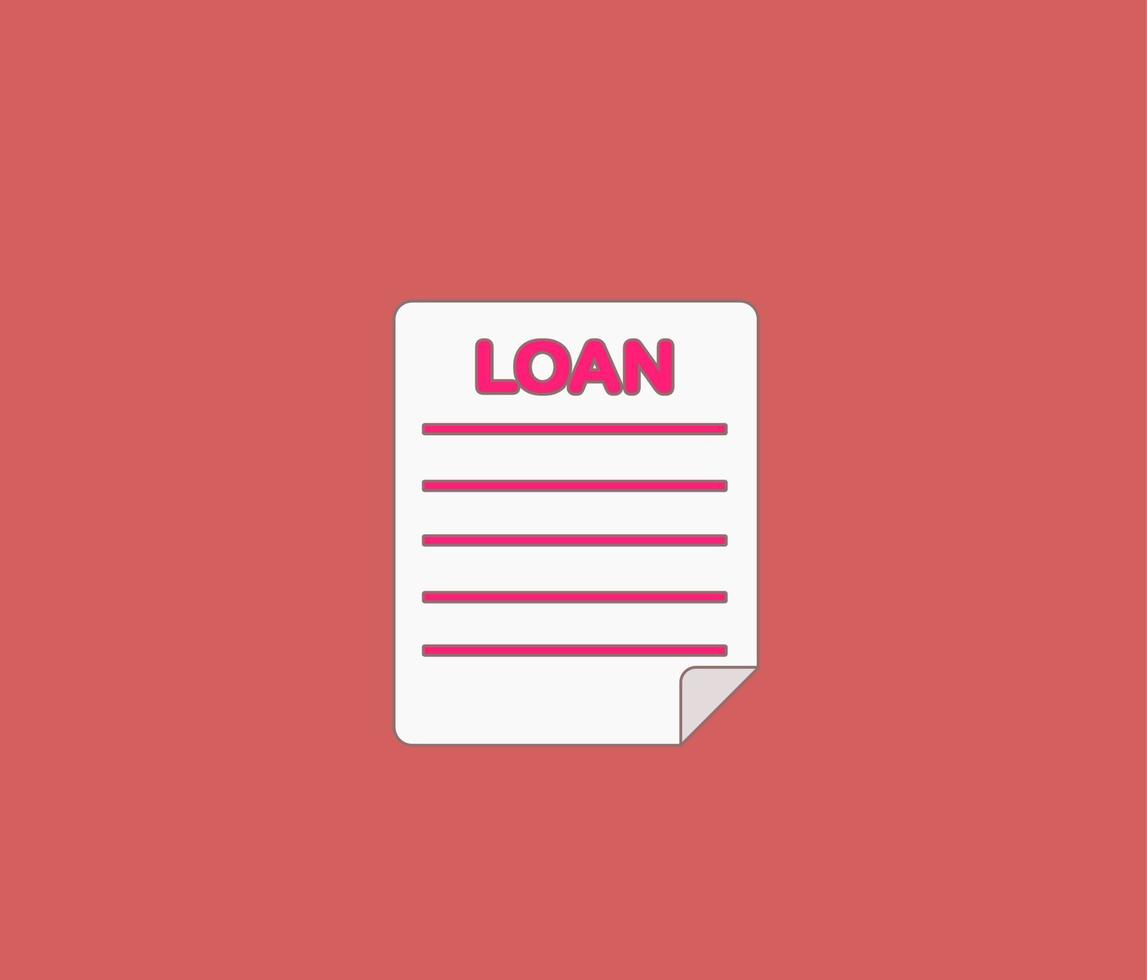 loan document page flat icon vector