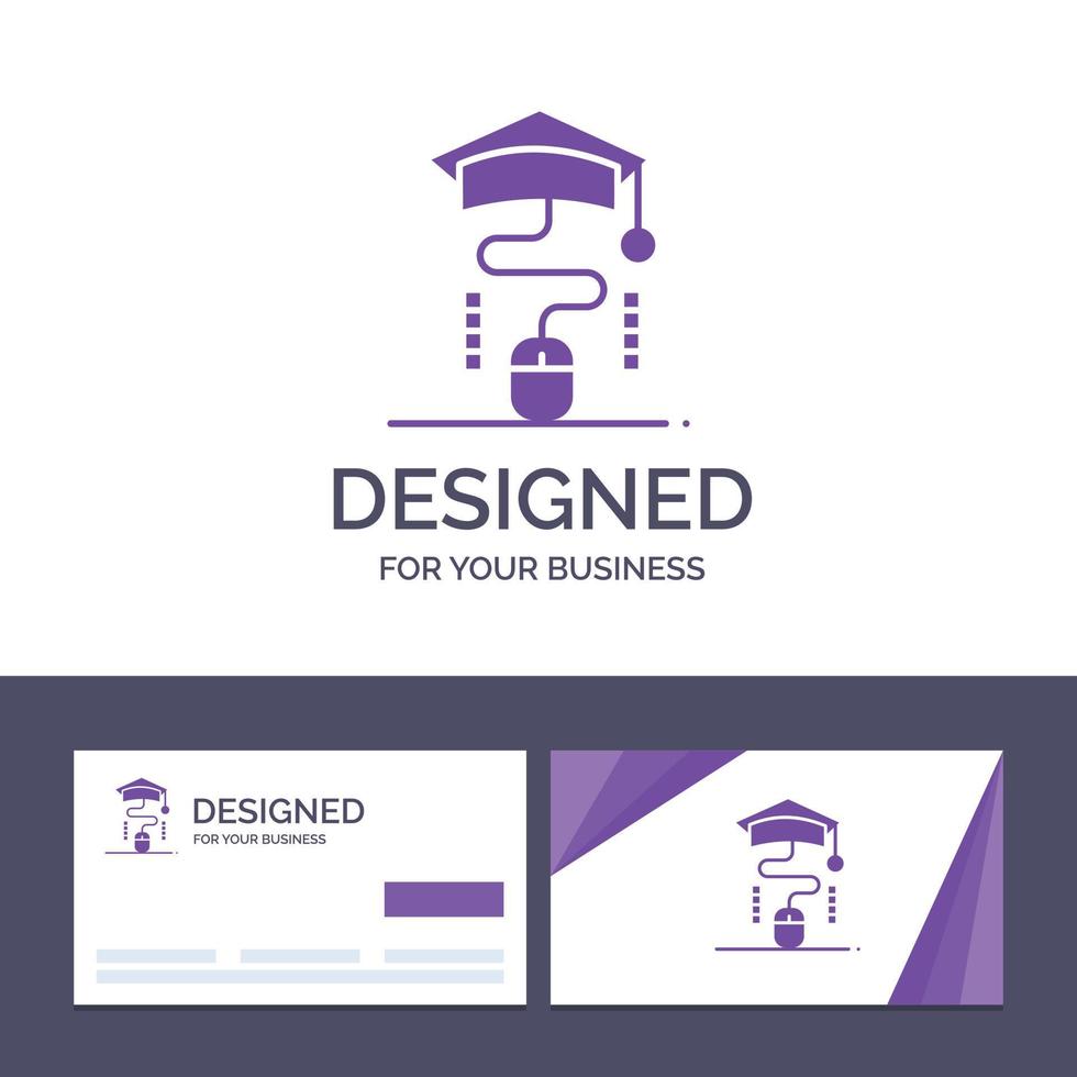 Creative Business Card and Logo template Mouse Graduation Online Education Vector Illustration