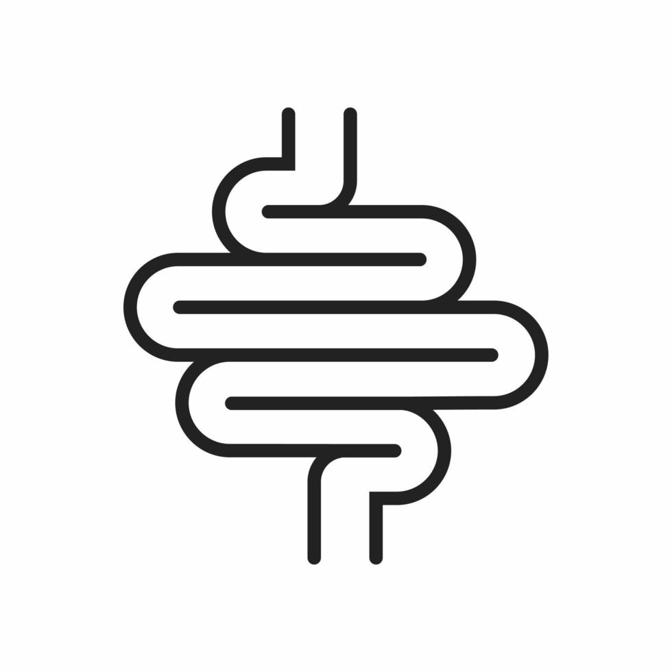 Intestine human organ outline icon vector