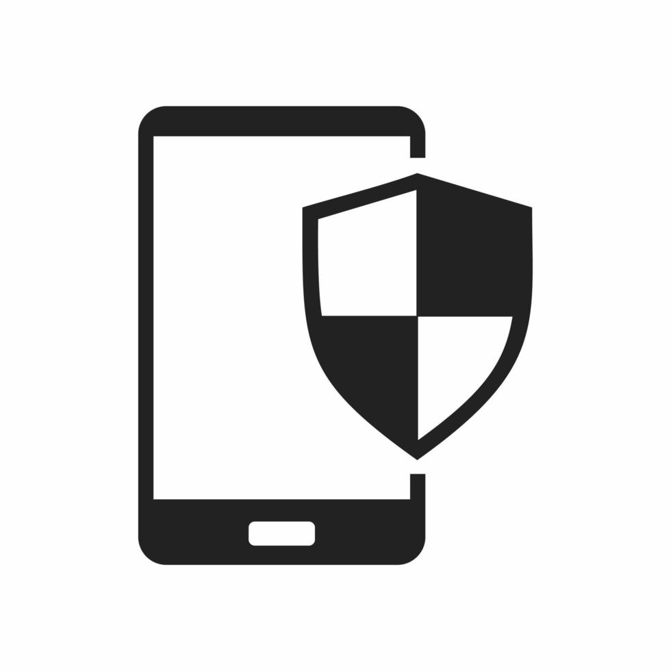 icono plano de seguridad móvil vector