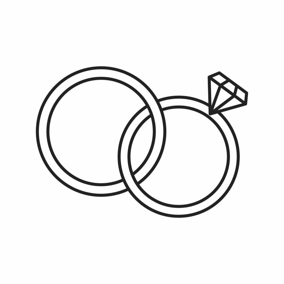 vector de icono de contorno de anillos