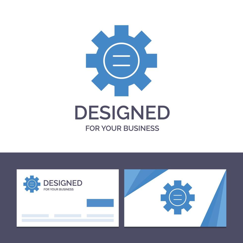 tarjeta de visita creativa y plantilla de logotipo configuración de educación mundial engranaje ilustración vectorial vector