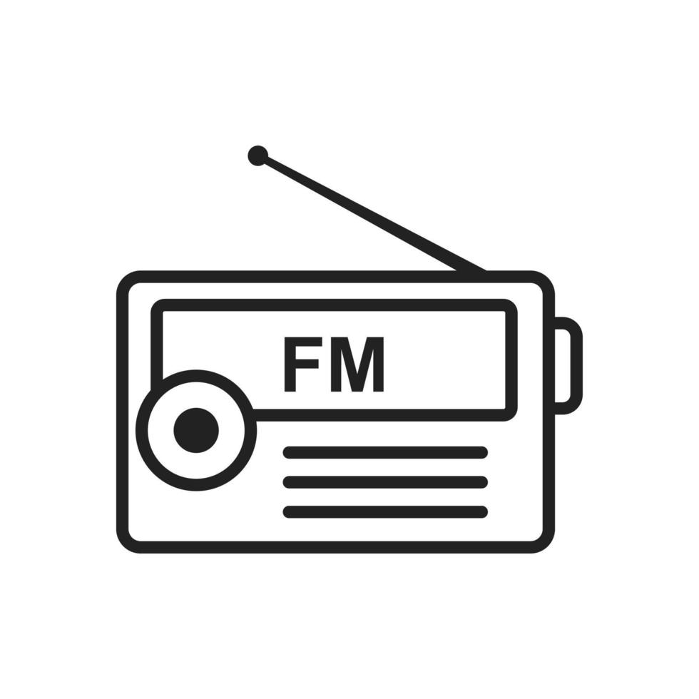 radio outline icon vector