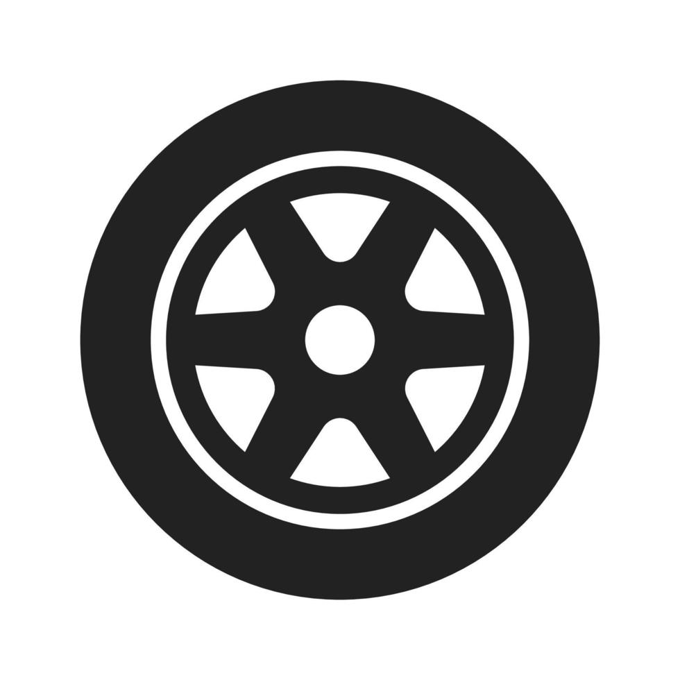 tire flat style icon vector