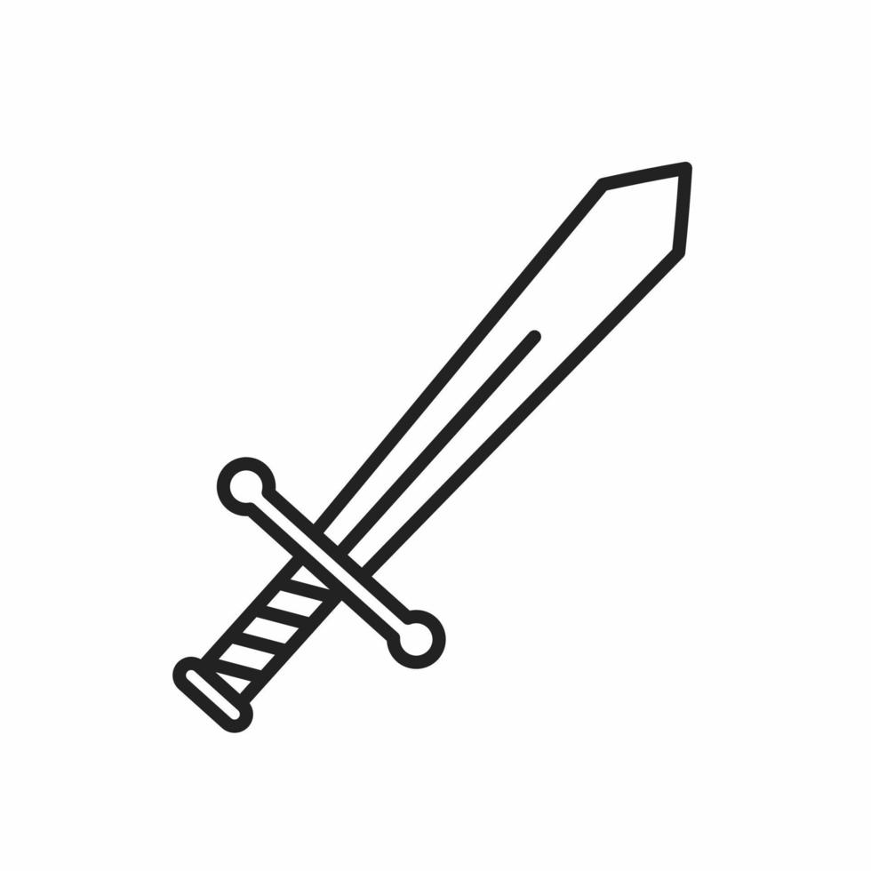 sword outline style icon vector