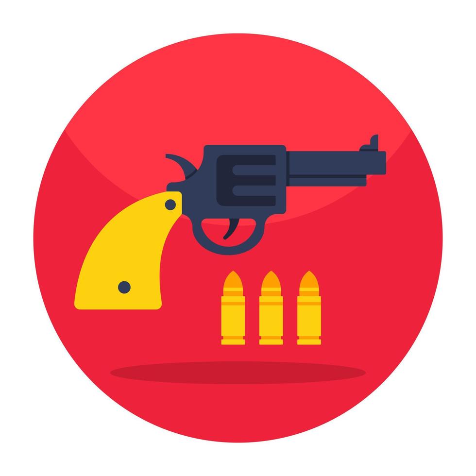 Flat design icon of gun vector