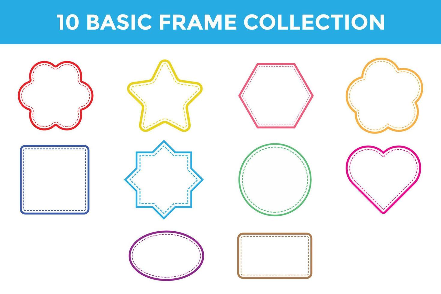 geometric shape frame pastel color collection vector