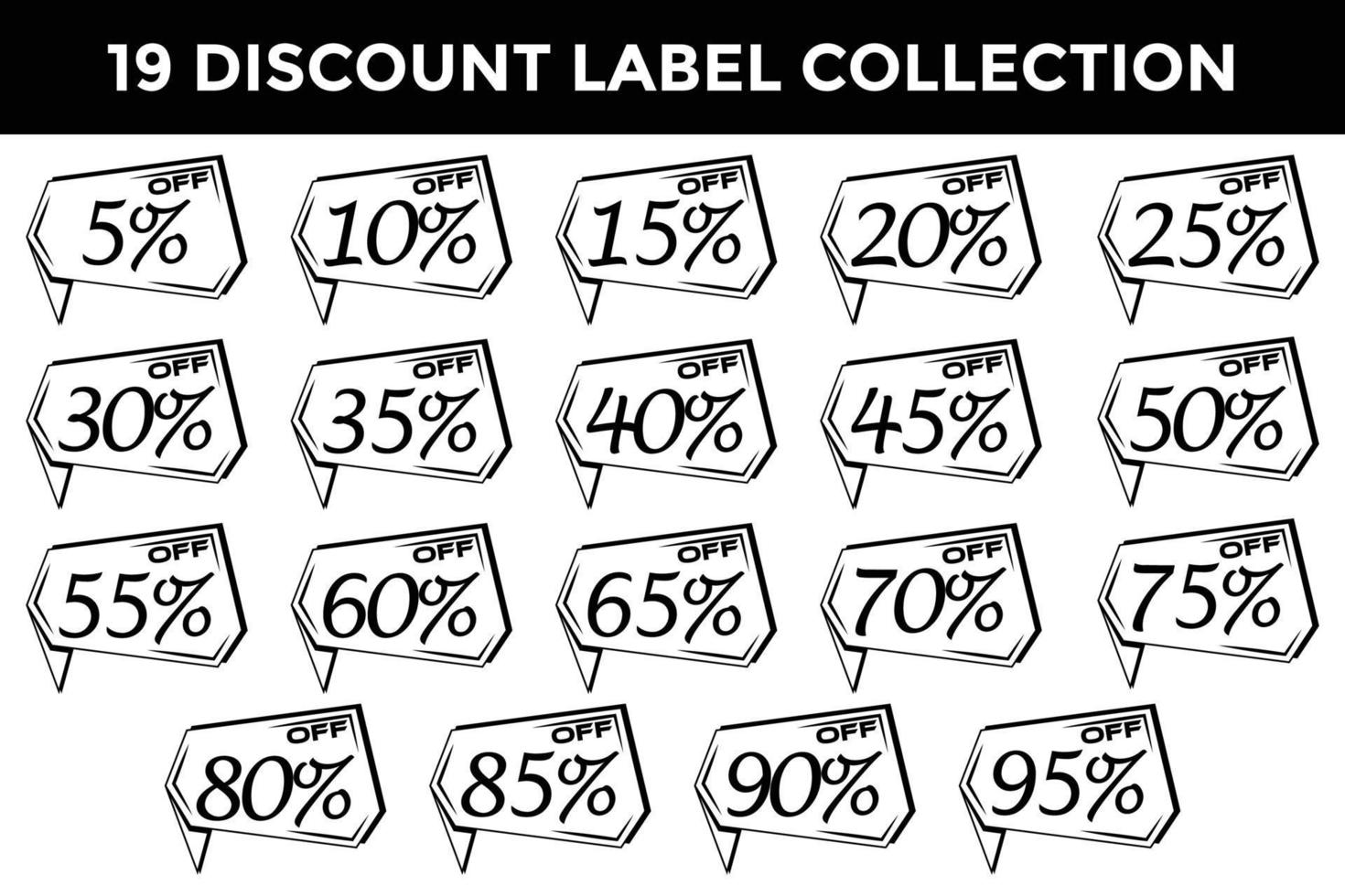 discount tag label promotion collection vector