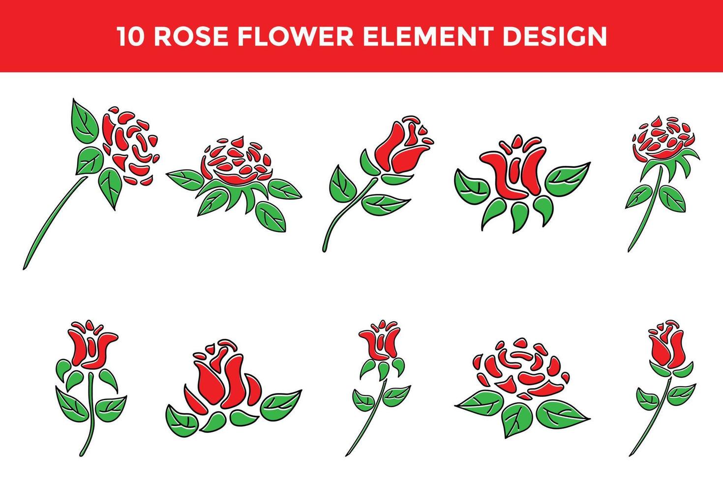 Rose flower ornament element design vector