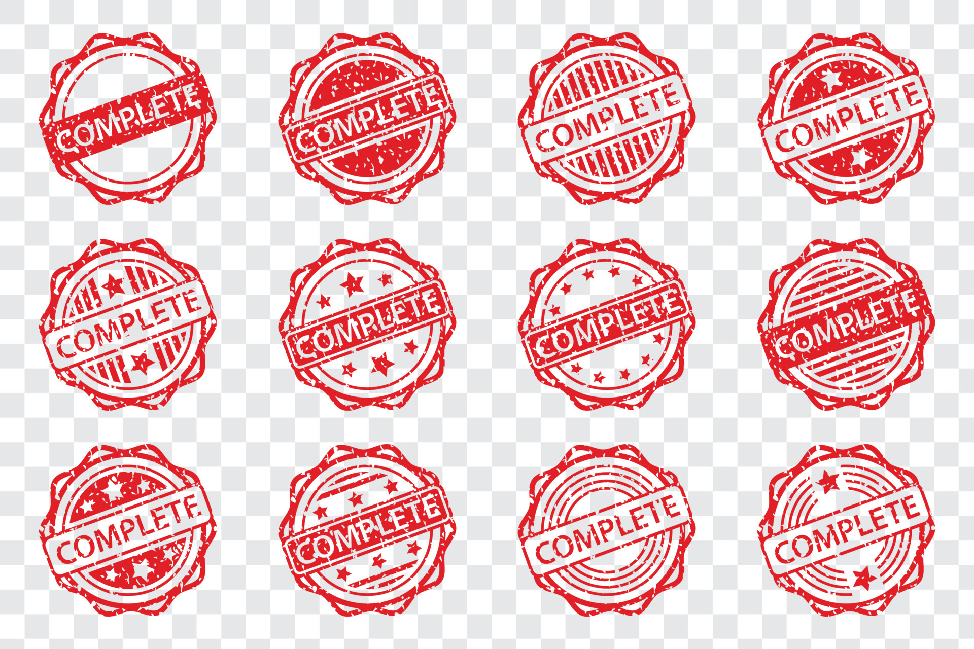 complete stamp rubber grunge for element design 13449205 Vector Art at