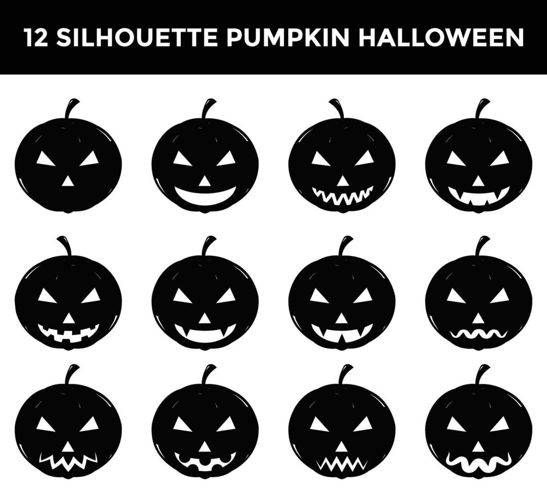 pumpkin halloween silhouette element design vector