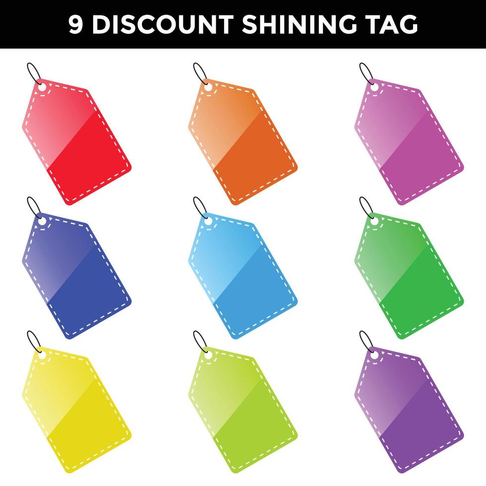 discount price tag shining geometric shape vector