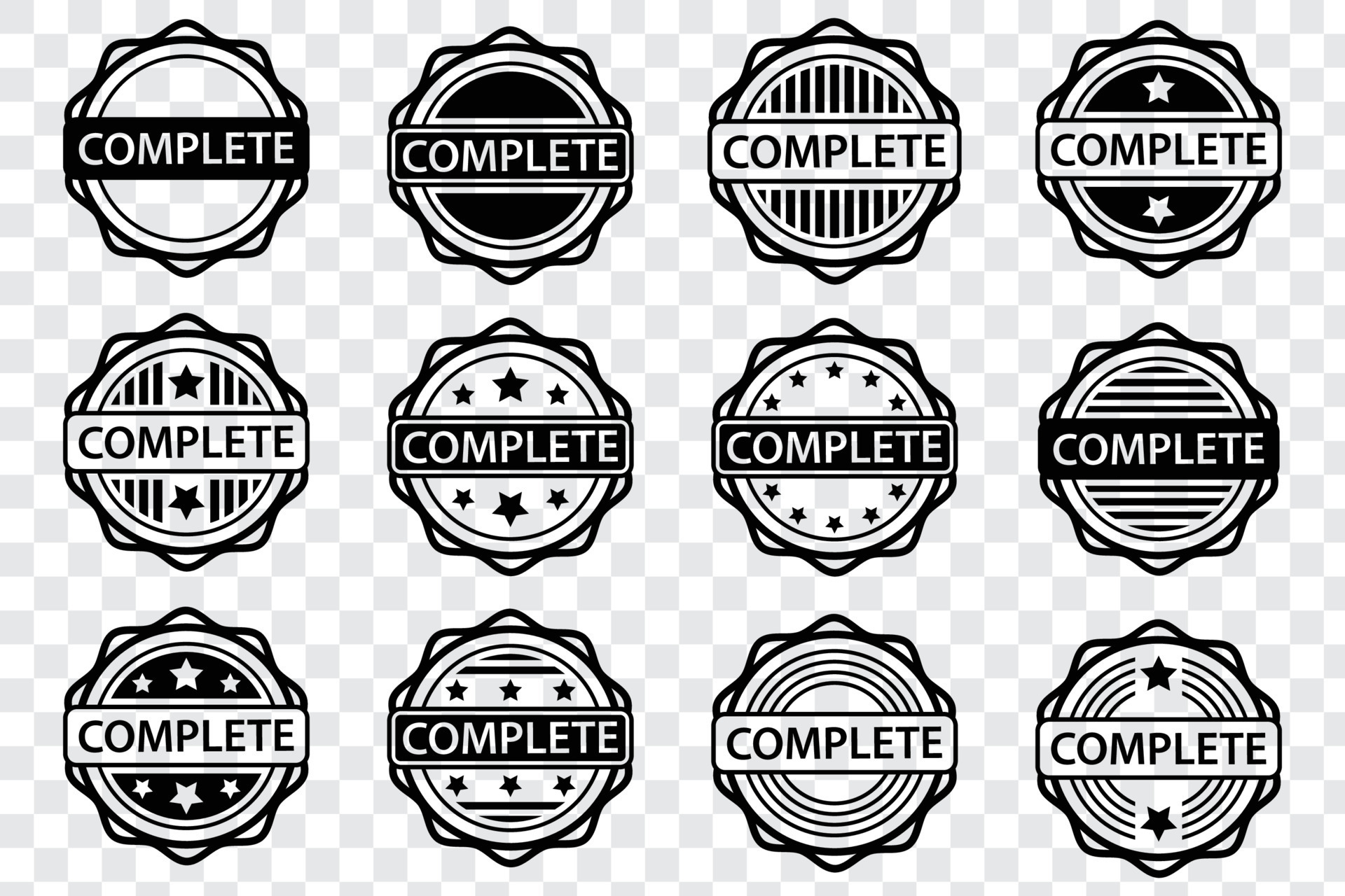 complete stamp rubber for element design 13449257 Vector Art at Vecteezy
