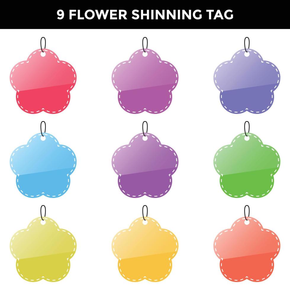 price tag flower shinning geometric shape vector