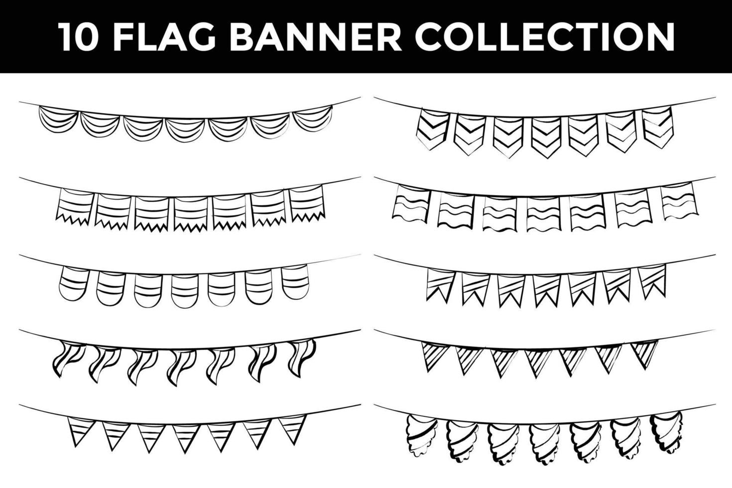 flag banner hand drawn collection 13449261 Vector Art at Vecteezy