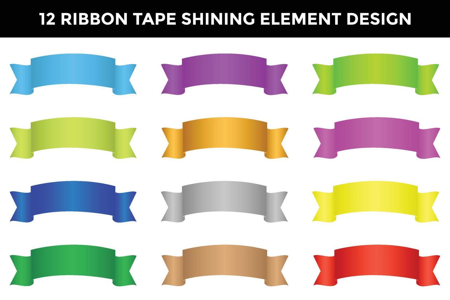 ribbon tape label shining collection vector