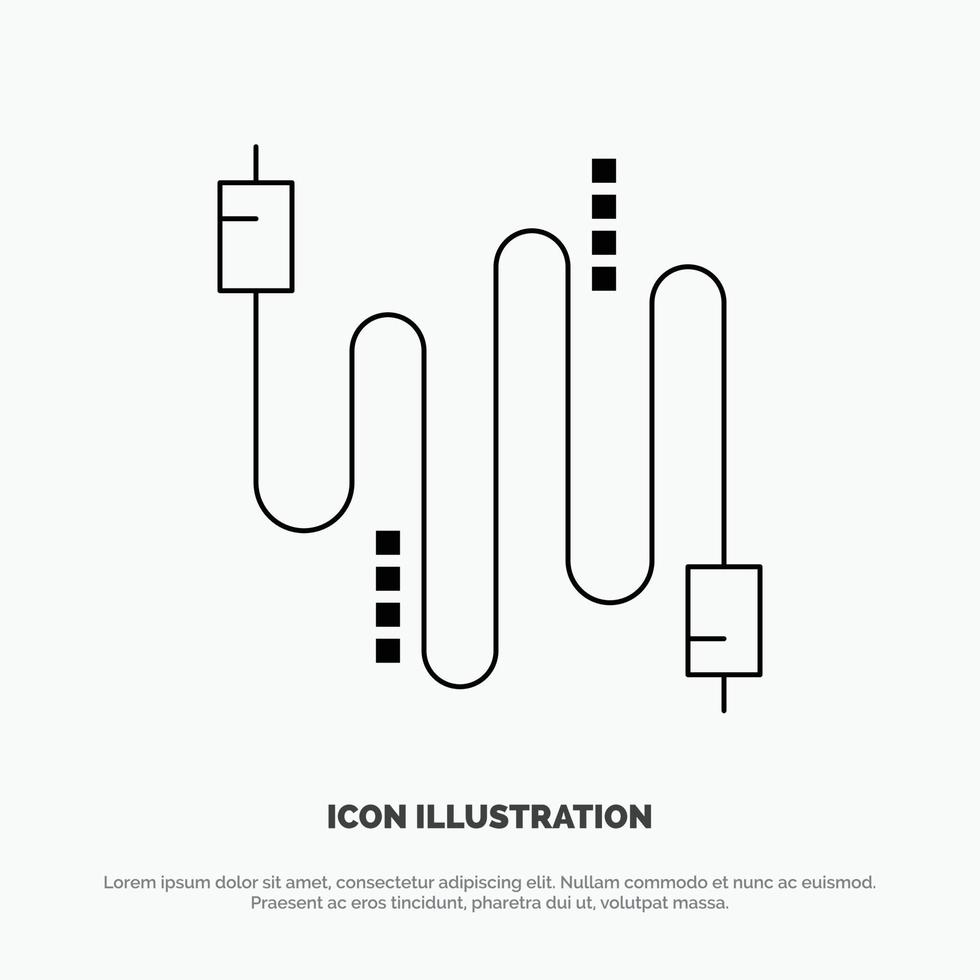 Audio Cable Cables Communication Line Icon Vector