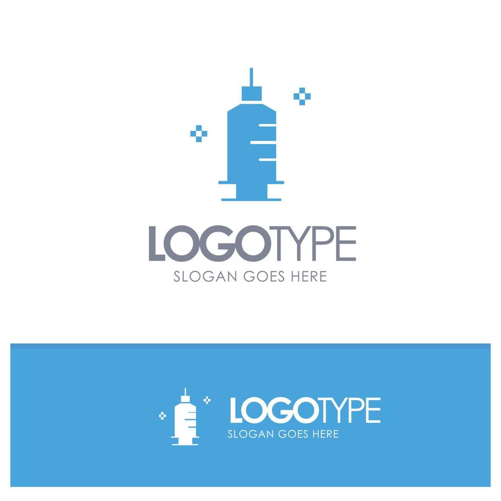 Chemistry Medicine Pharmacy Syringe Blue Solid Logo with place for tagline vector