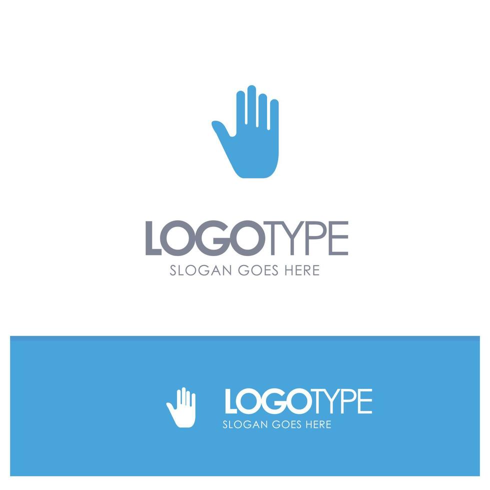 Body Language Gestures Hand Interface Blue Solid Logo with place for tagline vector