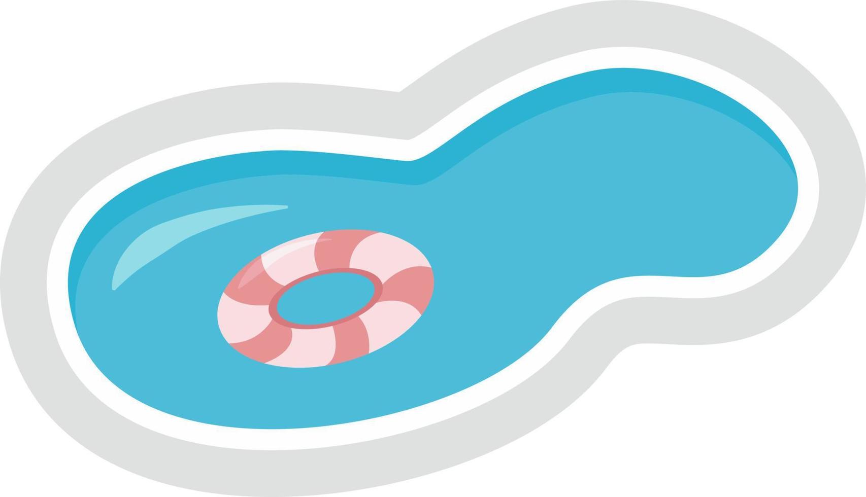 Pool with water, illustration, vector on white background.