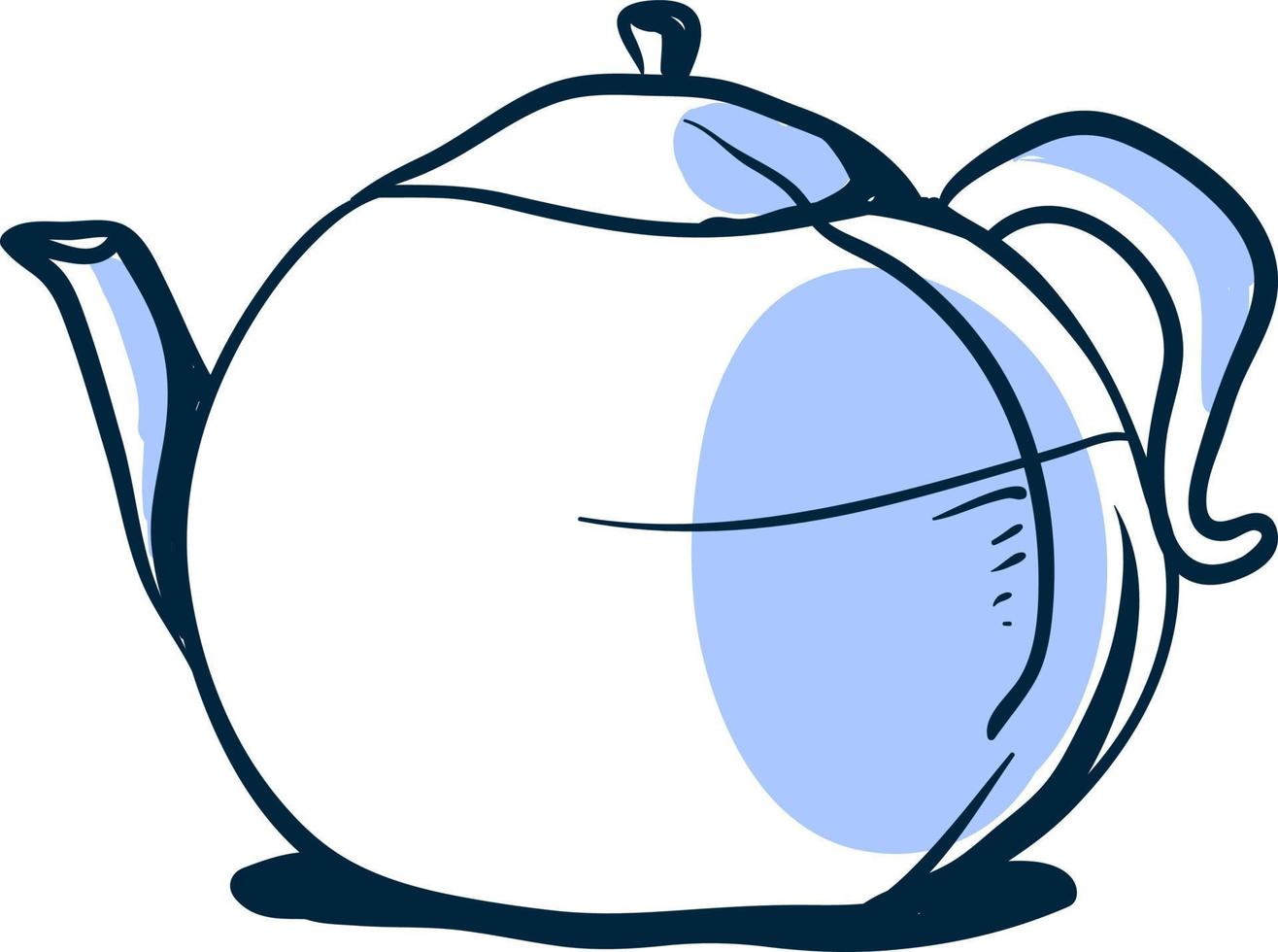 White tea pot, illustration, vector on white background.