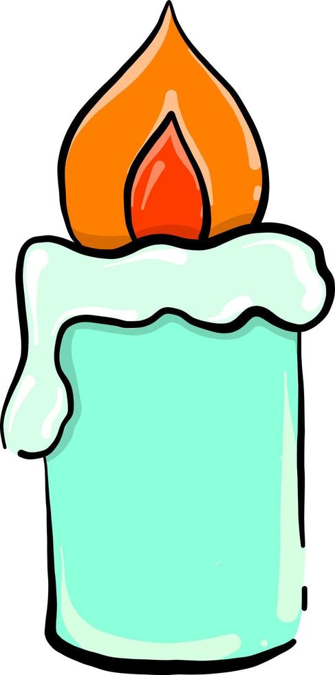 Blue candle, illustration, vector on white background