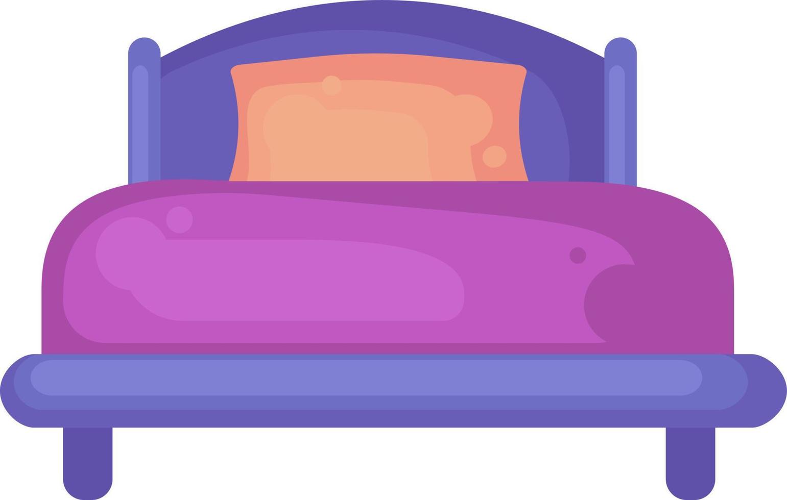 Big pink bed, illustration, vector on a white background.