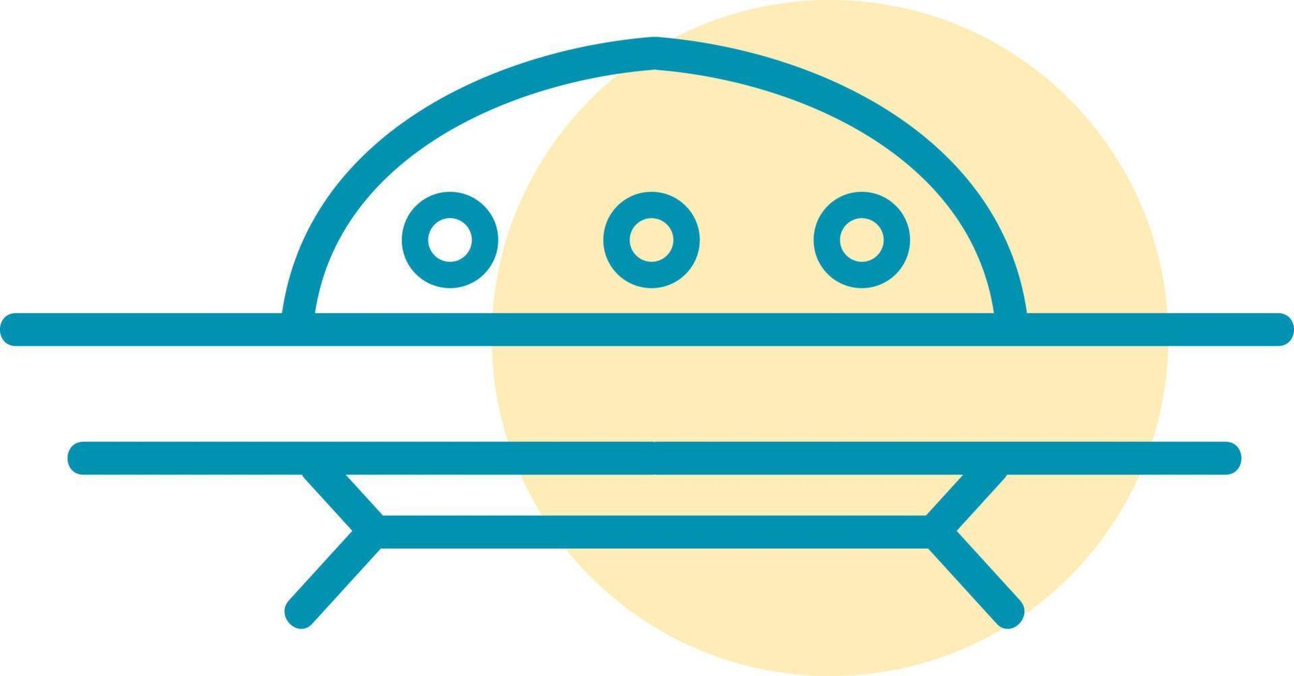 Flying UFO, illustration, vector on white background.