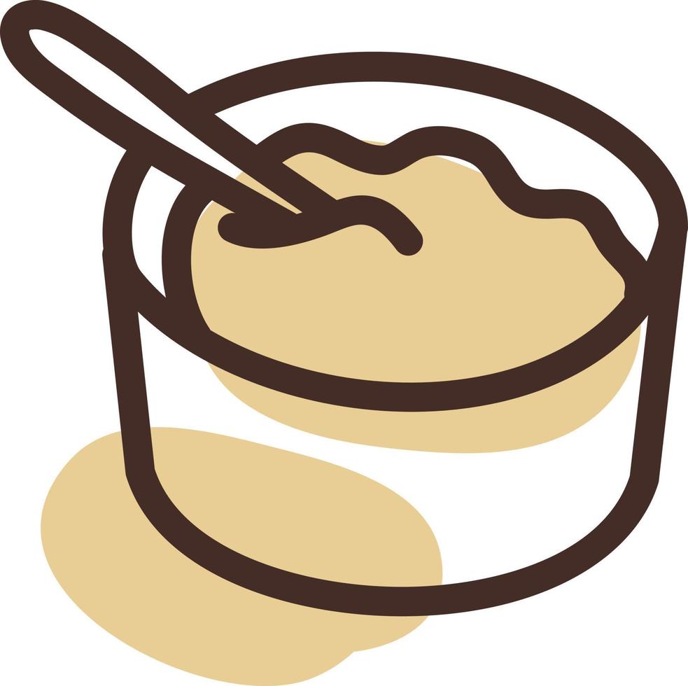 Chocolate pudding, illustration, vector on a white background.
