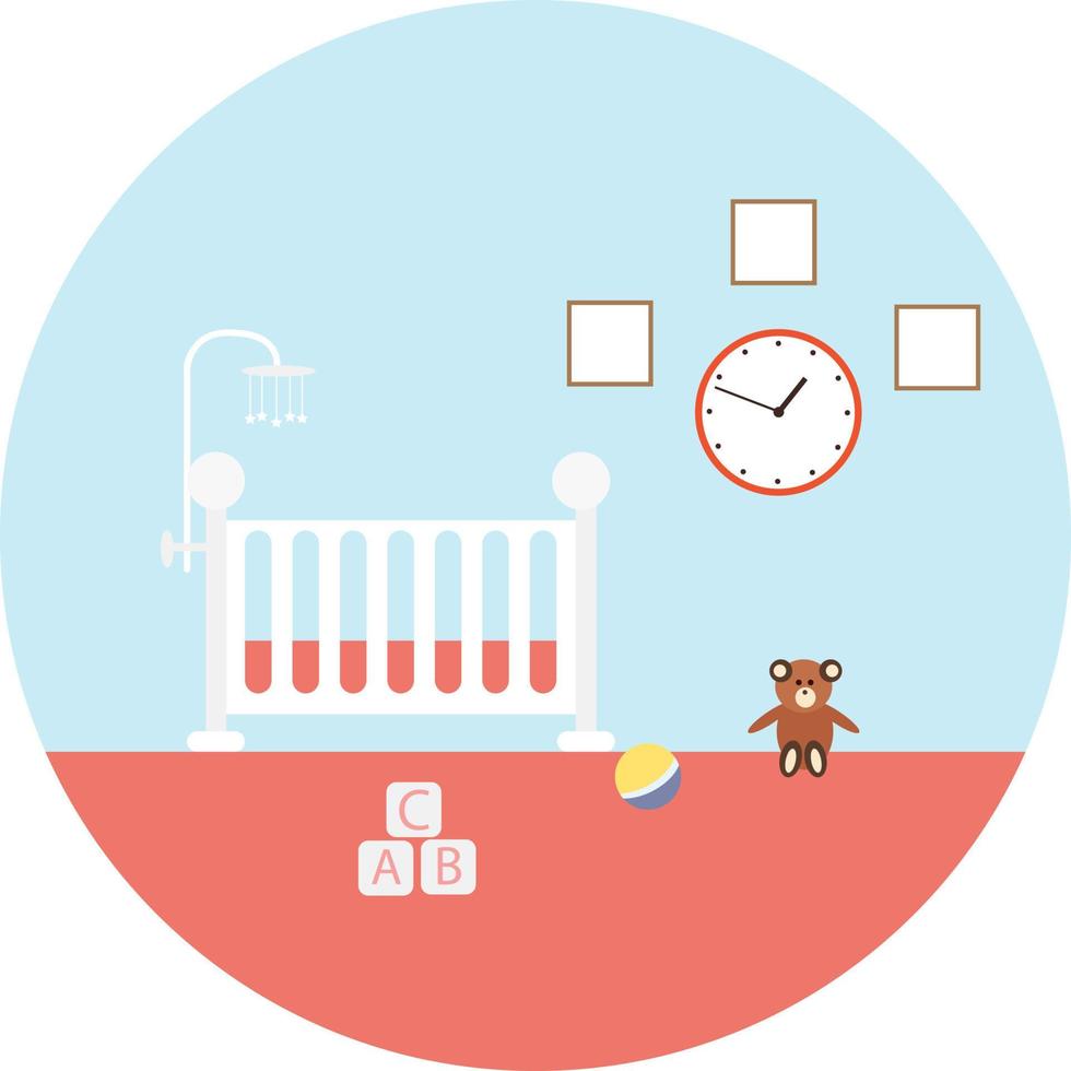 Baby bassinet ,illustration, vector on white background.
