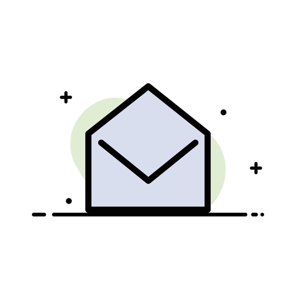 mensaje de correo de negocios plantilla de banner de vector de icono de línea plana de negocio abierto