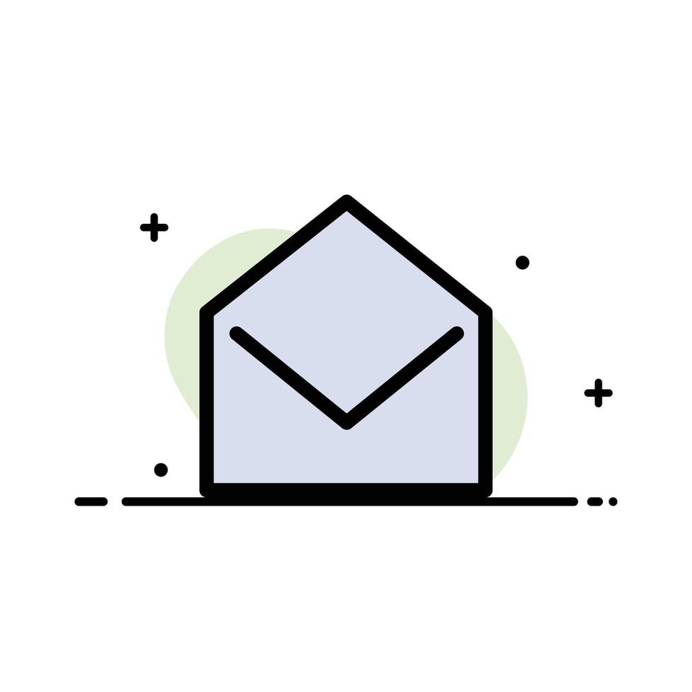 Business Mail Message Open  Business Flat Line Filled Icon Vector Banner Template