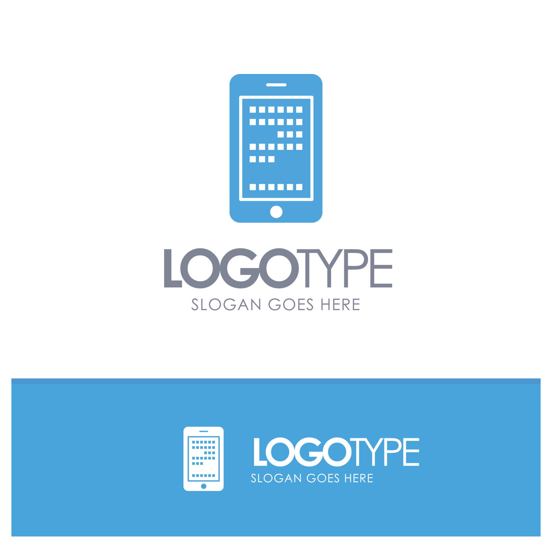 Mobile Education Cell Coding Blue Logo vector 13449679 Vector Art at ...