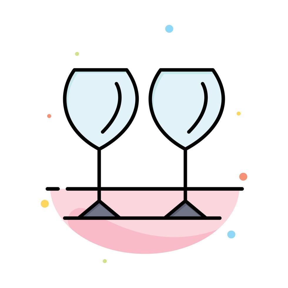 Glass Glasses Drink Hotel Abstract Flat Color Icon Template vector