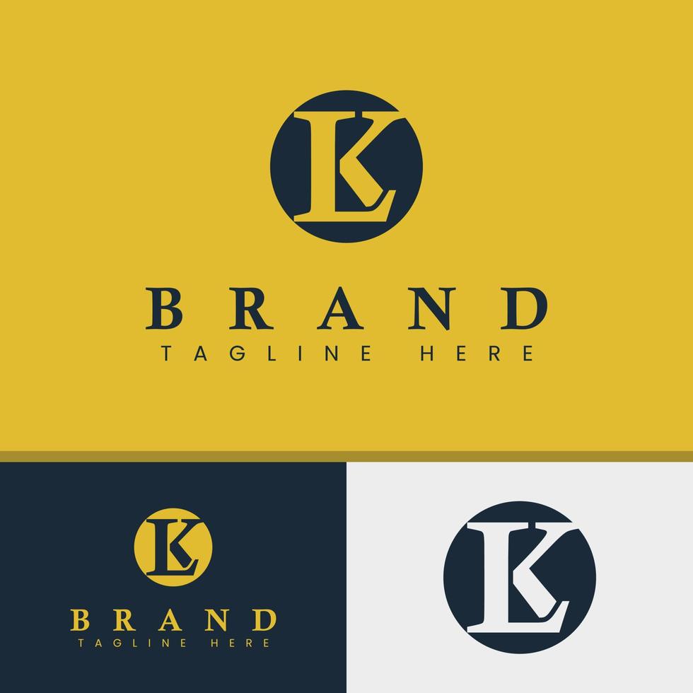 logotipo de monograma de letra lk o kl, adecuado para cualquier negocio con iniciales lk o kl. vector