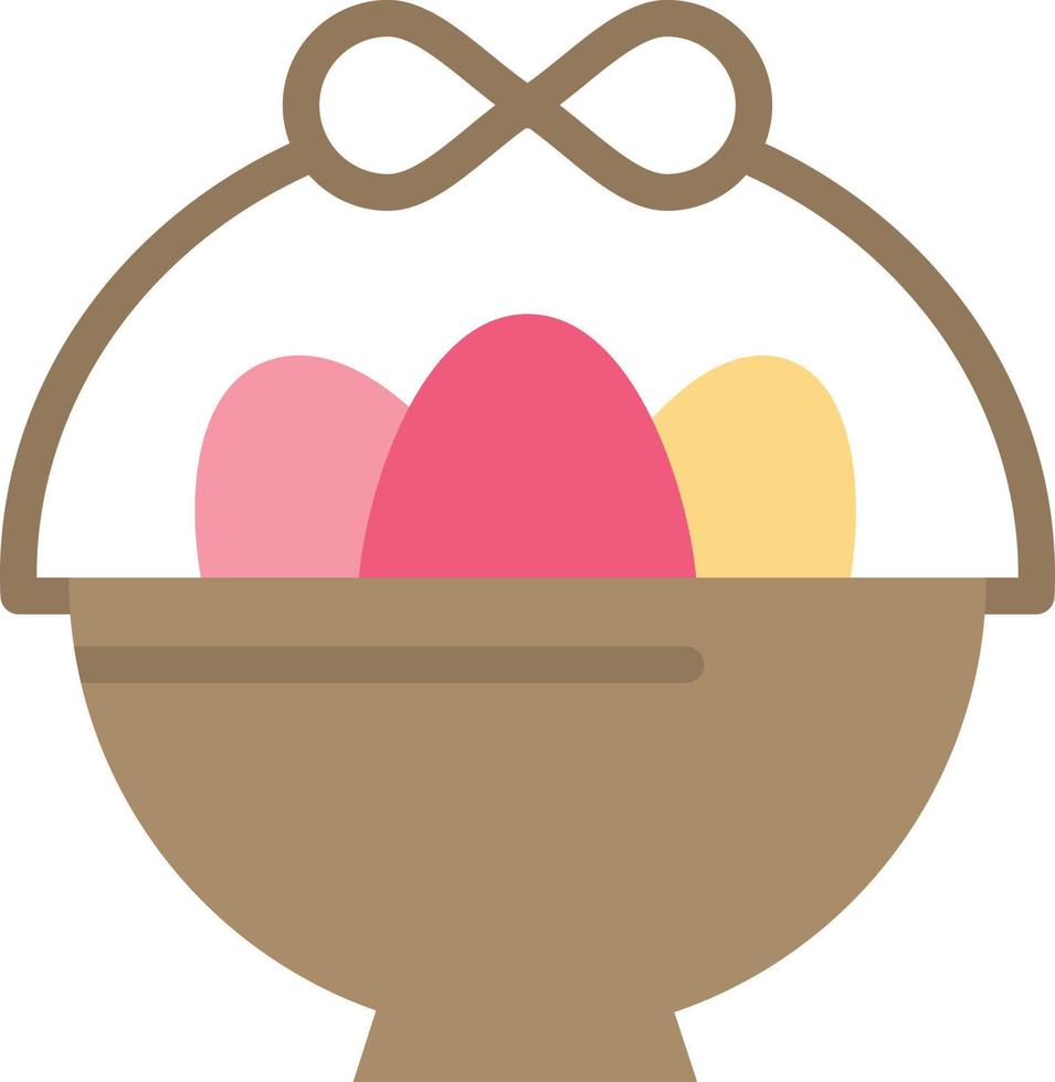Basket Egg Easter  Flat Color Icon Vector icon banner Template