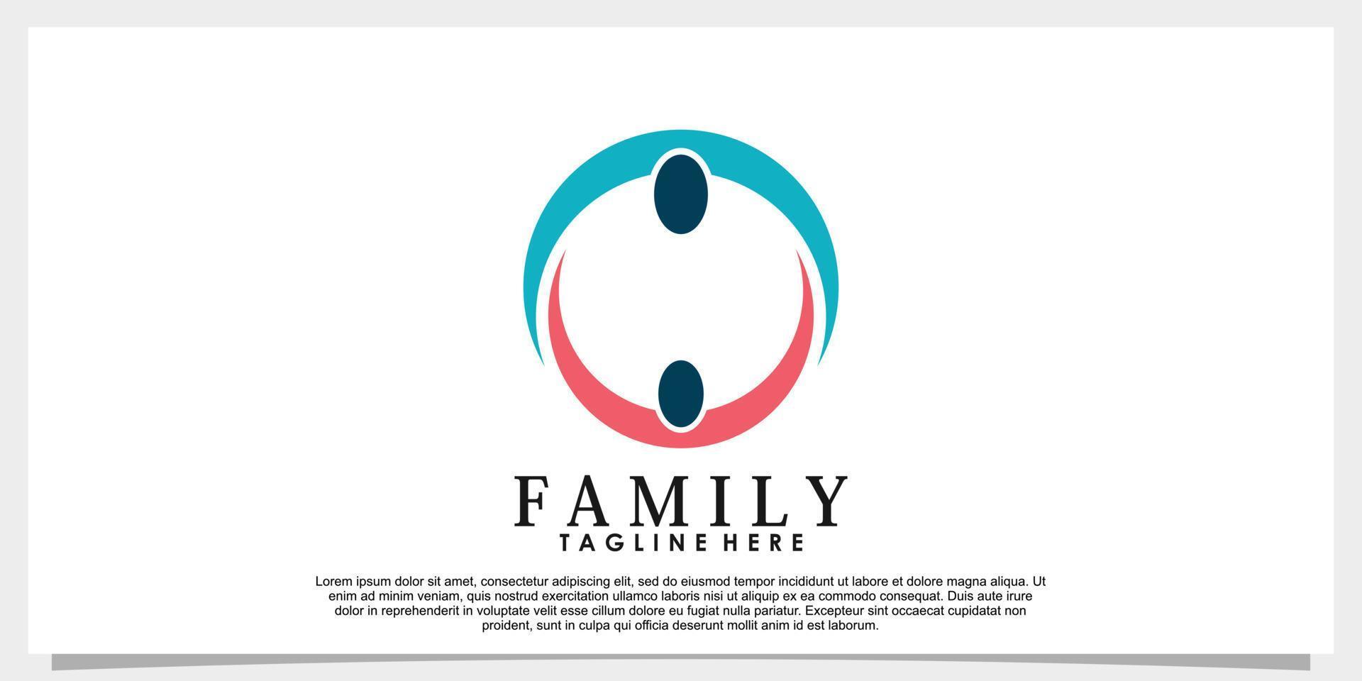 family logo design vector with creative