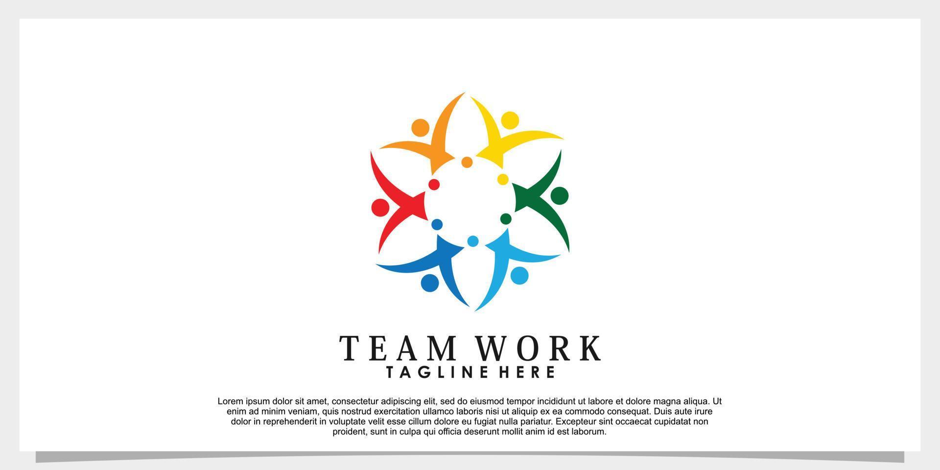 team work logo design vector with creative concept template