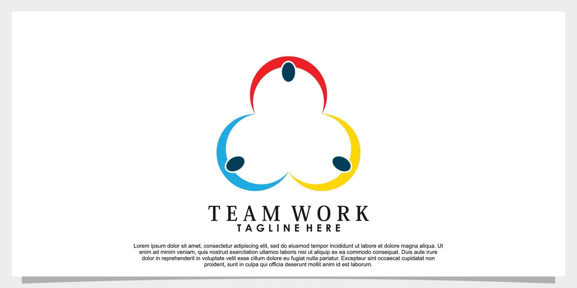 team work logo design vector with creative concept template