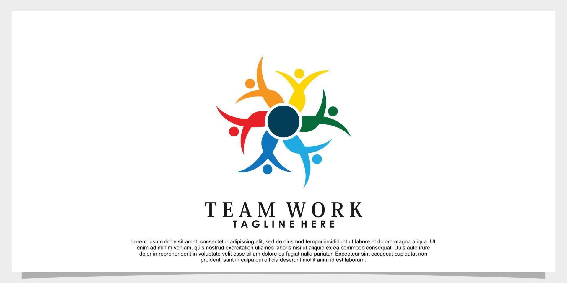 team work logo design vector with creative concept template