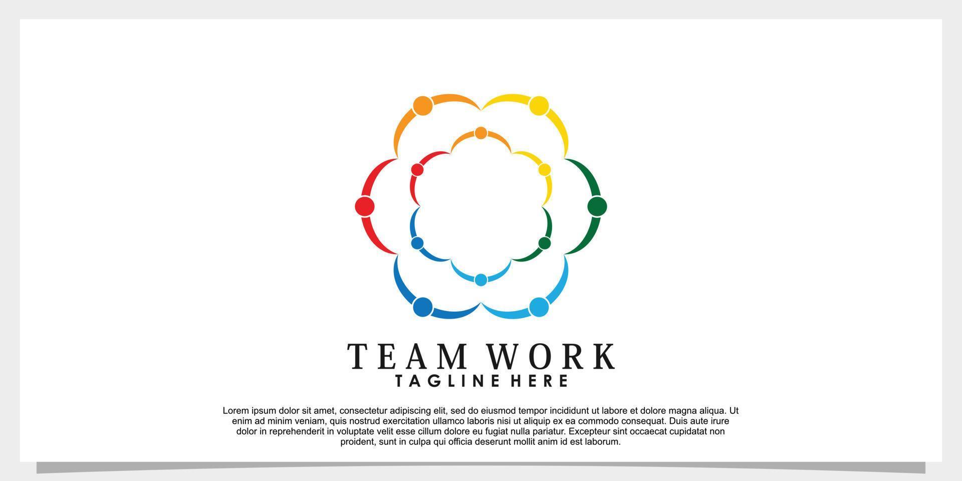team work logo design vector with creative concept template