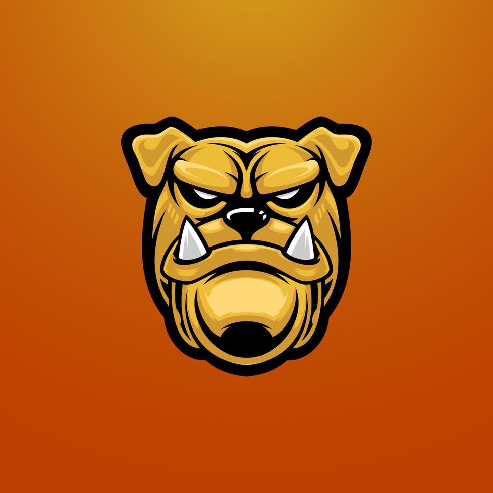 logotipo del emblema de la mascota de esport de cabeza de bulldog. béisbol, baloncesto, ilustración del logotipo de juegos. vector