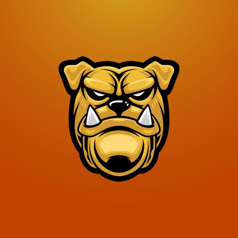 Bulldog head esport mascot emblem logo. Baseball, basketball, gaming logo illustration. vector