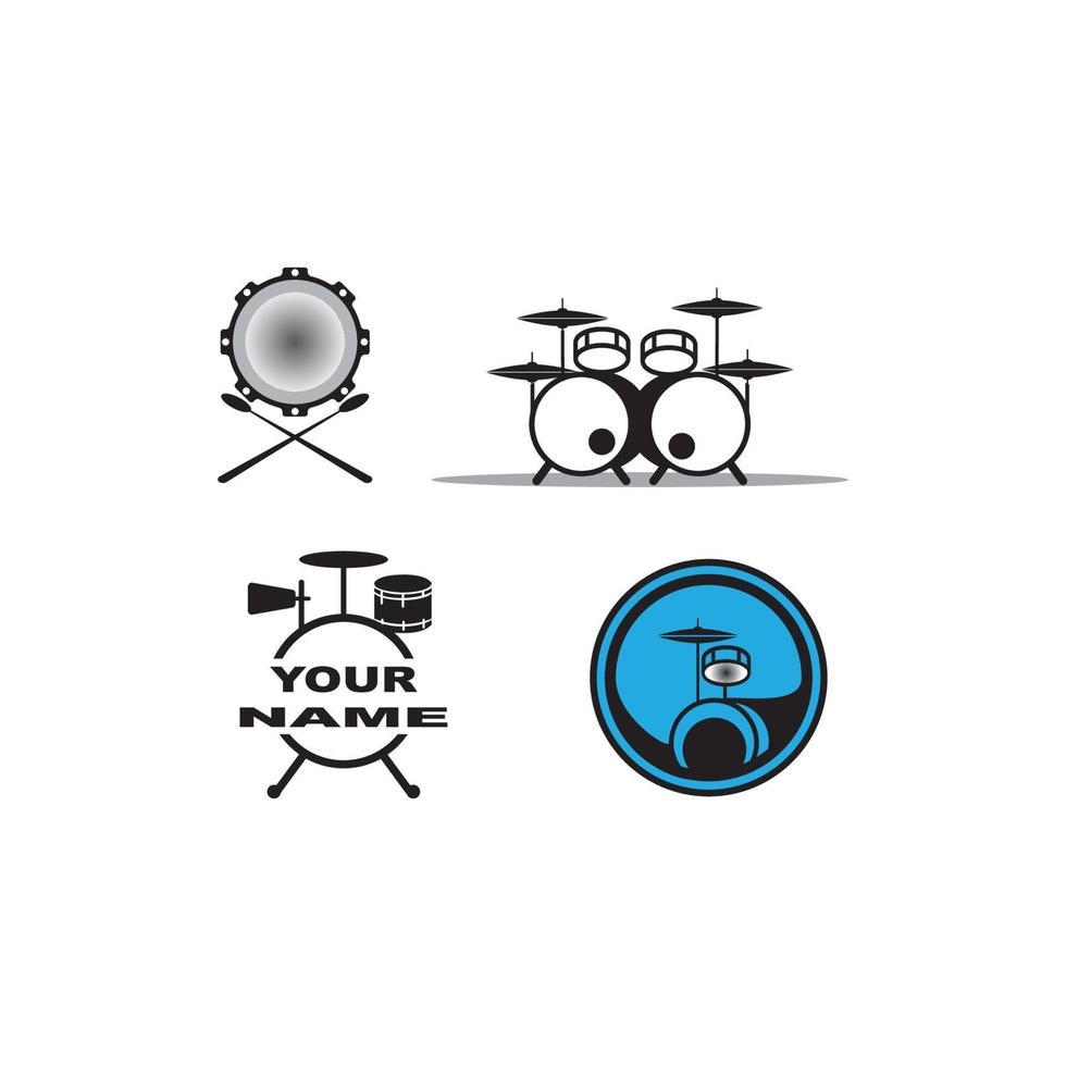 plantilla de diseño de logotipo de ilustración de vector de icono de tambor