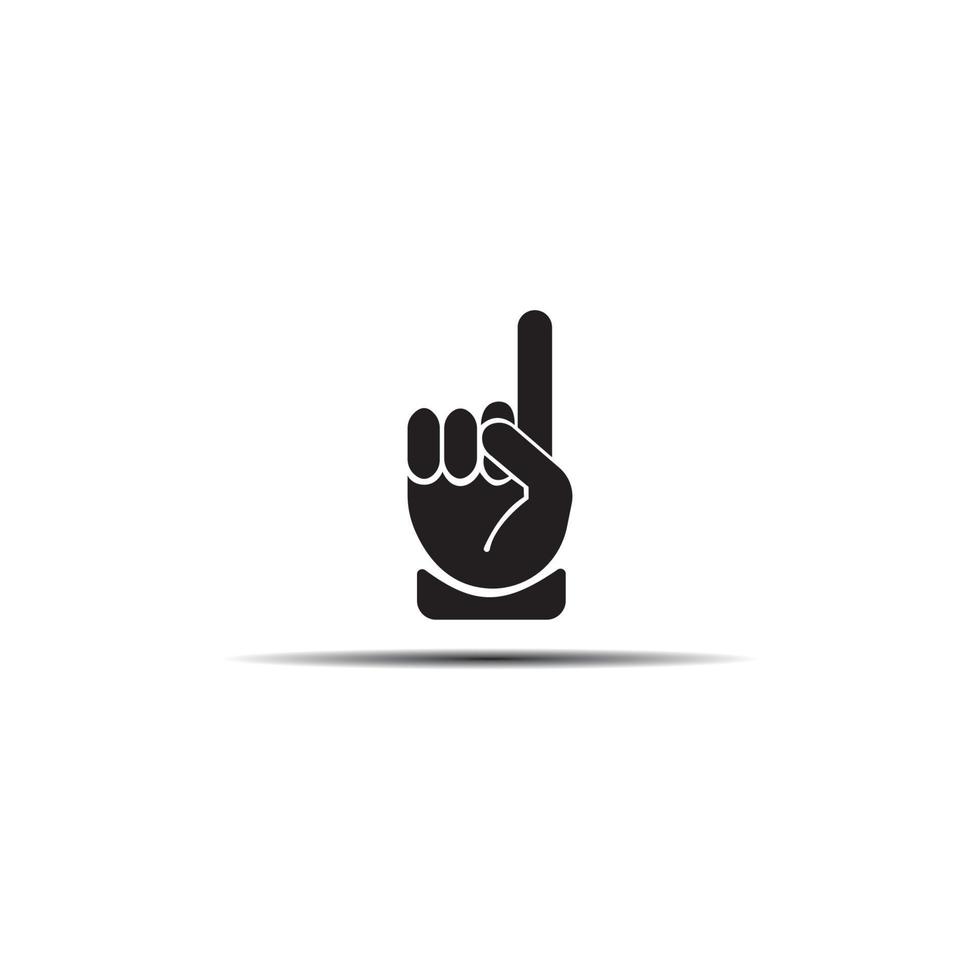 Finger point icon in flat style. Hand gesture vector illustration