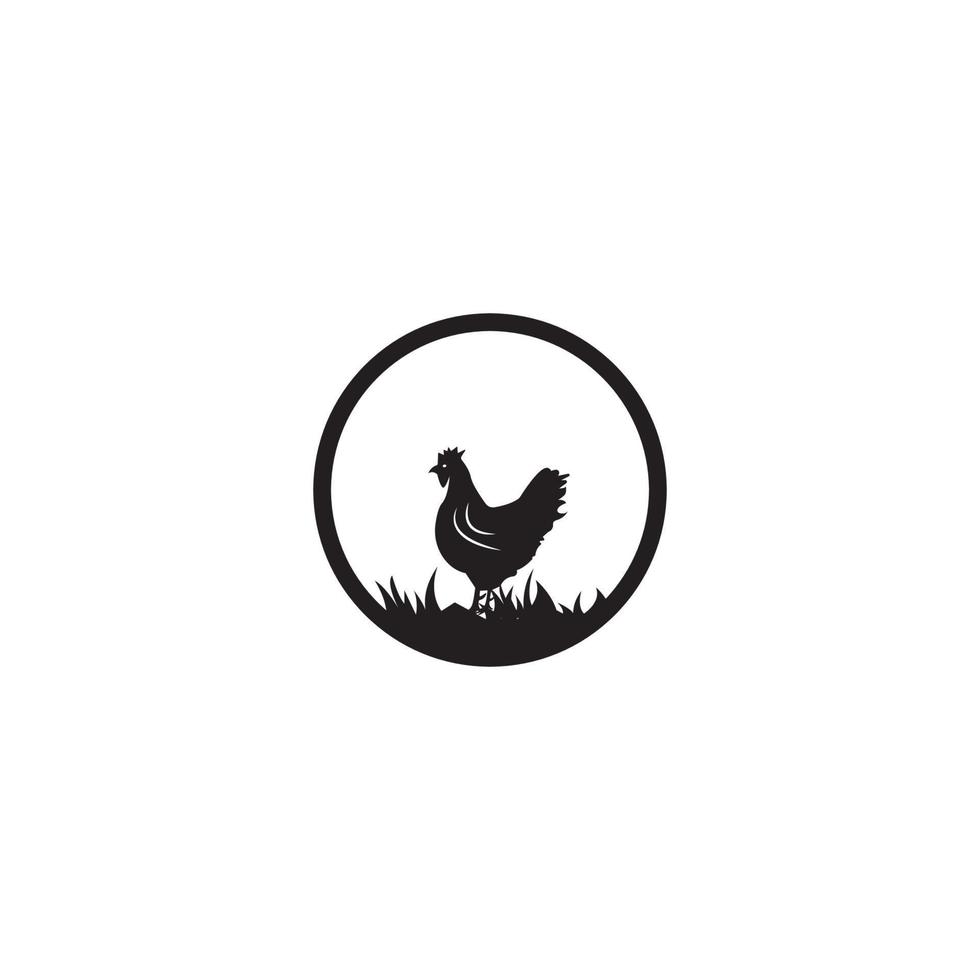 Vector image of an chicken, logo template icon illustration