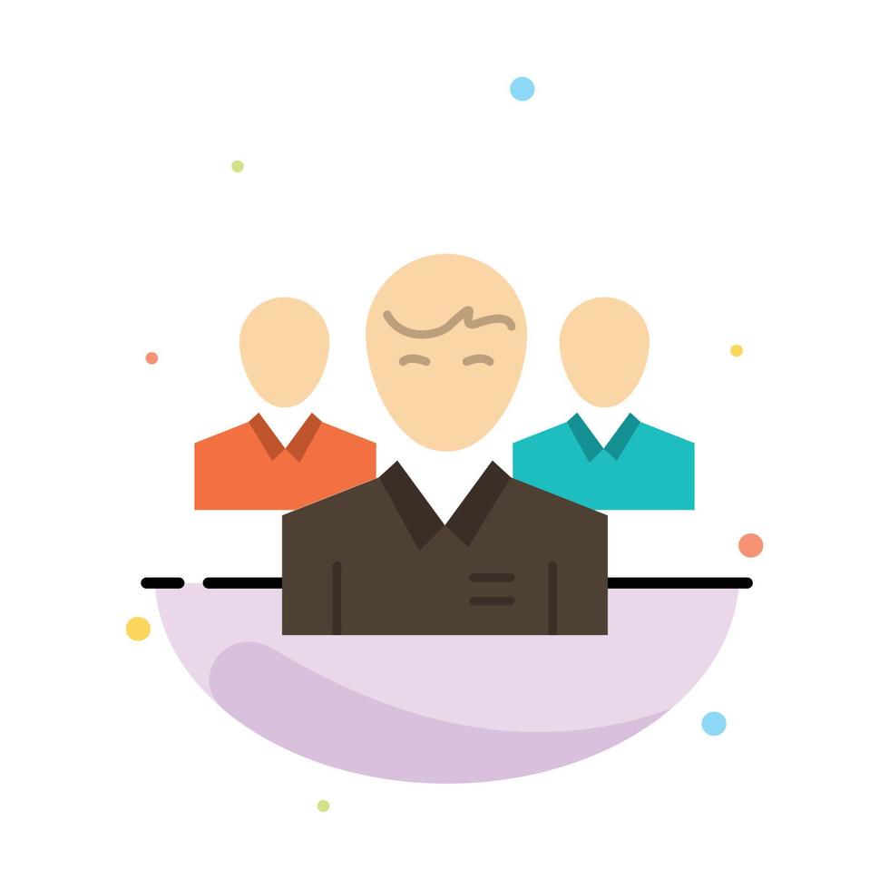 Team Business Ceo Executive Leader Leadership Person Abstract Flat Color Icon Template vector