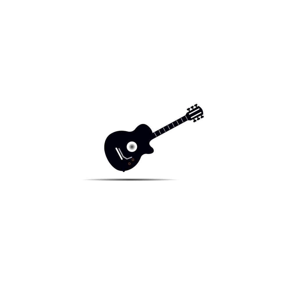 ilustración de icono de vector de plantilla de logotipo de guitarra