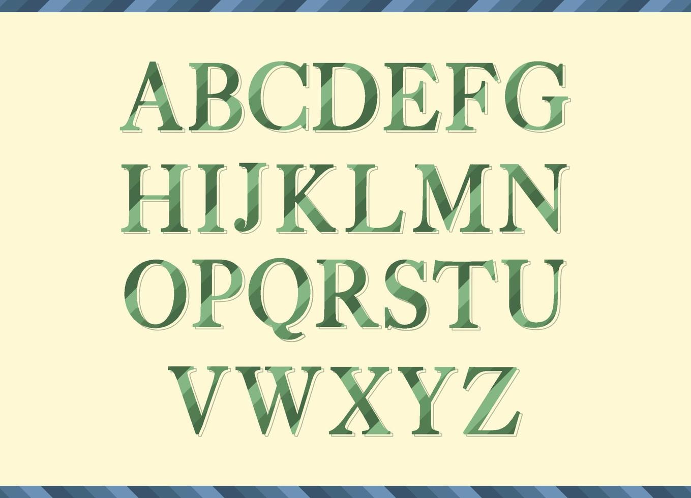 Abstract Stripe Alphabet Font Collection vector